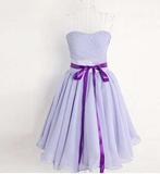 紫色抹胸短礼服