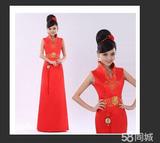红色礼仪旗袍 (2)