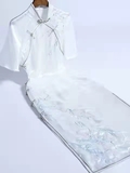 白色高档旗袍