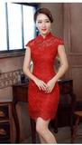红色蕾丝旗袍