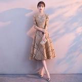 咖啡色中长礼服M