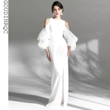 白色高端简约设计感礼服